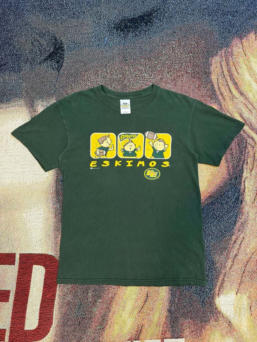 00s Bulletin Edmonton Eskimos CFL Football Graphic T-Shirt